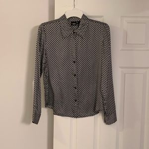 "Mossimo" Black & White Blouse - 100% Silk- Size M
Like New